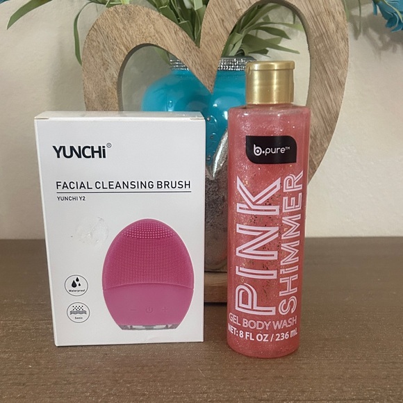 yunchi Other - Yunchi Facial Cleansing Brush and b-pure Shimmer Body Wash Set